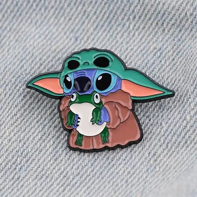 Buy Cute Stitch Baby Yoda Grogu Pin Broche For Backpancks Jean Jackets • 12.30£
