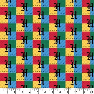 Buy 100% Cotton Fabric Camelot Harry Potter Hogwarts Checked • 4.75£
