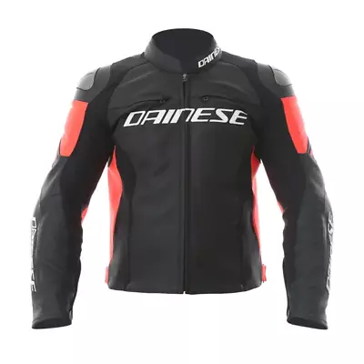 Buy Dainese Racing 3 Leather Jacket - Black / Red - Size Eu-58/uk-48 Unused • 52£