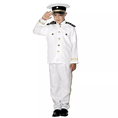 Buy Boys White Sailor Navy Captain Fancy Dress Costume Book Week Jacket Trousers Hat • 20.14£
