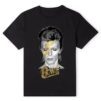 Buy Official David Bowie Aladdin Sane On Black Unisex T-Shirt • 10.79£