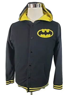 Buy DC Comics Batman Hooded Jacket Boys Sz L(10) Zip Up Elastic Waist & Cuffs Black • 10.99£