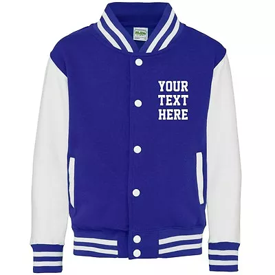 Buy Personalised Kids Varsity Jacket 3-13 Years Customised Printed Baseball College • 19.10£
