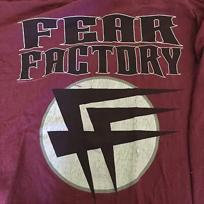 Buy Vintage 2000 Fear Factory Long Sleeve T Shirt XL Maroon • 35£