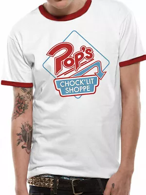 Buy Official Riverdale Pop's Chock'lit Shoppe Logo Retro Ringer White T-shirt • 16.99£