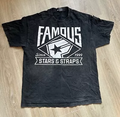 Buy Famous Stars And Straps XL 'Since 1999' Distressed Faded T-Shirt Tee Black Y2K • 19.99£