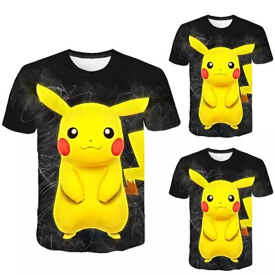 Buy Kids Baby Bots Short Sleeve Pikachu Print T-shirt Casual Blouse Blouse Tee Tops • 5.89£