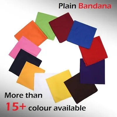 Buy PLAIN BANDANA Bandanna Headwear/Scarf Neck Wrist Wrap Head Halloween For The UK • 2.69£