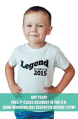 Buy Birthday Kids T-Shirt Legend Since Any Year Cool Boys Girls Gift Idea Birthday • 10.95£