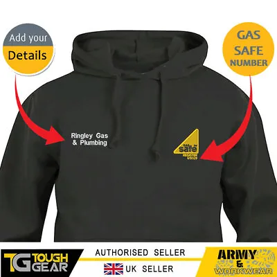 Buy Personalised Embroidered Gas Safe Register Logo Hoodie Plumber Gas Fitter Trade • 21.99£