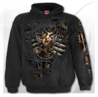 Buy Spiral Direct STEAM PUNK RIPPED Hooded,Skull/Gothic/Biker/Pullover/Hood/Hoodie • 44.99£
