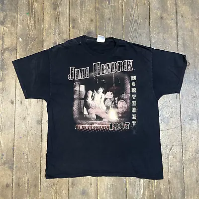Buy Jimi Hendrix T-Shirt Graphic 90s Short Sleeve Tee, Black, Mens XL • 25£