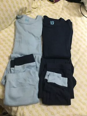 Buy Boys BHS Size 11-12 Years  Thermal Blue Set Of Two  Long Sleeves Pyjamas • 18£