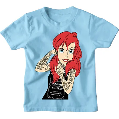 Buy The Little Mermaid Rock Goth Princess Kids T-Shirt Biker Punk Alternative Gothic • 12.95£