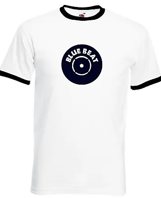 Buy BLUE BEAT RECORDS - RINGER T-SHIRT (FOL Brand UK Pama Trojan Reggae 60s 70s Ska) • 13.99£