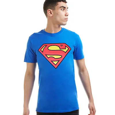 Buy Official DC Comics Mens Superman Logo T-shirt Blue Sizes S - XXL • 11.19£