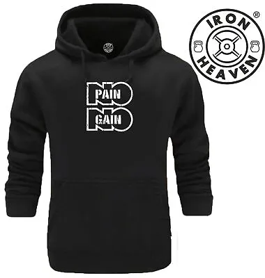 Buy No Pain No Gain Hoodie Gym Clothing Bodybuilding Training Workout Boxing MMA Top • 19.99£