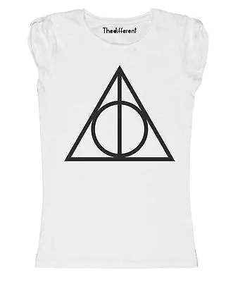 Buy New Womens Flamed Deathly Hallows Harry Idea Gift T-Shirt • 20.54£
