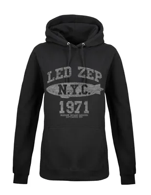 Buy Led Zeppelin LZ College Black Womens Pull Over Hoodie NEW OFFICIAL • 15.19£
