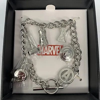 Buy SalesOne × Marvel Avengers Bead Charm Bracelet Stainless Steel Disney New 8” • 85.01£