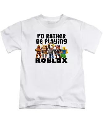 Buy I'd Rather Be Playing Roblox Kids T-Shirt Tee Top Gaming Gamer Childrens  • 7.95£