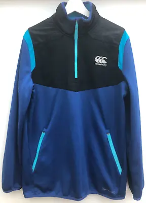 Buy CANTERBURY Blue Quarter Zip Thermoreg Jacket Rugby Training Size Men's Large L • 24.99£