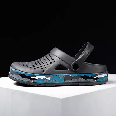 Buy Trendy Outdoor Summer Hole Sandals For Men Slip On Flat Beach Slippers Holiday • 17.99£