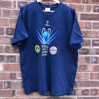 Buy UEFA Champions League T-Shirt Size Extra-Large Navy Munich V Dortmund 2013 Final • 9.99£