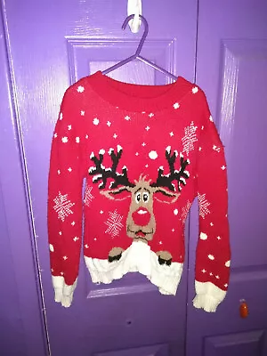 Buy Reindeer Christmas Jumper Size 28  Chest • 2.50£