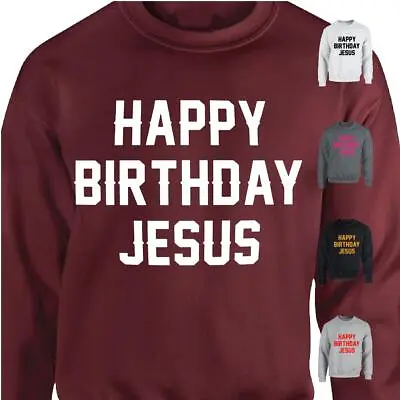 Buy Jesus Sweatshirt Happy Birthday Day Mens Womens Merry Christmas Jumper Gift • 14.99£