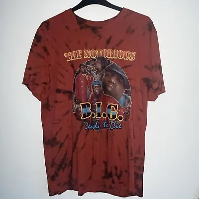 Buy The Notorious BIG T Shirt Tie Dye Red Hip Hop Rap Band Merch Tee Size Large • 6.99£