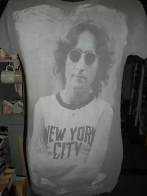 Buy Vintage Ladies Bob Gruen John Lennon New York Photo T Shirt Size L • 4.99£