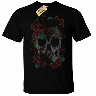 Buy Men's Skull T-Shirt | S To Plus Size | Rose Gothic Skeleton • 12.95£