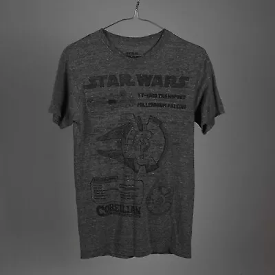 Buy Vintage Star Wars Millennium Falcon Corellian Freighter Heather Grey T-shirt XS • 3£
