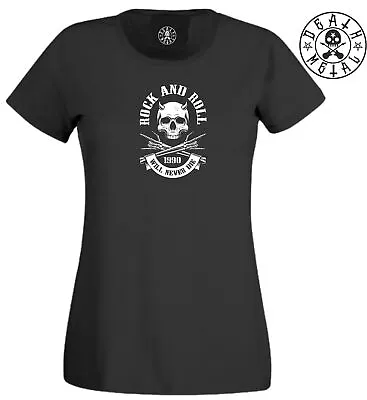 Buy Devil Skull T Shirt Music Clothing Heavy Metal Punk Band Rock N Roll Women Top • 10.79£