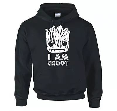 Buy Guardians Of The Galaxy  I Am Groot Face  Hoodie New • 21.99£