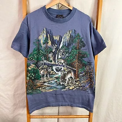 Buy Vintage Yosemite Shirt Mens Medium Habitat Wilderness Animals Art Made In USA • 23.07£