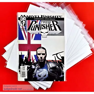 Buy MCU Punisher Etc Comic Bags ONLY Size17 For Regular Marvel TPBs Acid-Free X 25 . • 12.98£