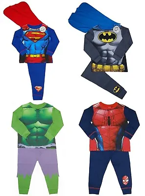 Buy Boys Batman Spiderman Superman Hulk Hero Fancy Dress Pyjamas World Book Day • 7.95£