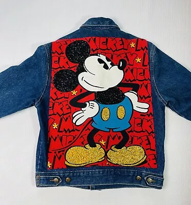 Buy Disney Jean Jacket Womens Small Mickey Mouse Trucker Style Button Up Denim Blue • 42.63£