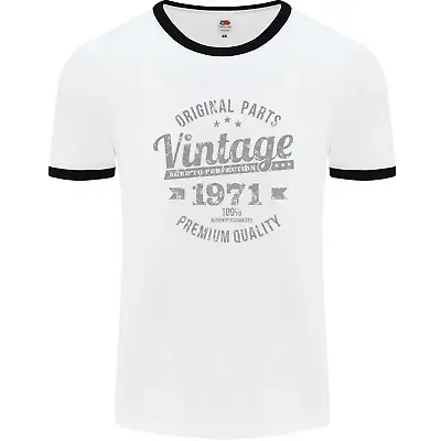 Buy Vintage Year 53rd Birthday 1971 Mens Ringer T-Shirt • 9.99£