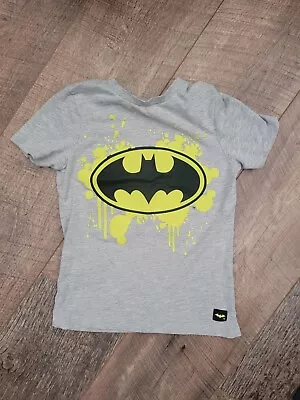 Buy Kids Batman T-shirt Age 6-7 Grey Yellow • 0.99£
