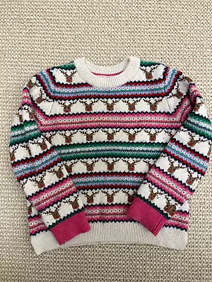 Buy Christmas Jumper With Fairsle With Reindeer  Multi Coloured From Mini Boden • 9.11£