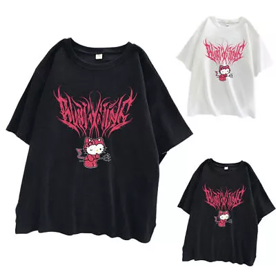 Buy Women Teen Hello Kitty Cat Printed Short Sleeve T-Shirt Tee Blouse Tops Summer • 7.31£