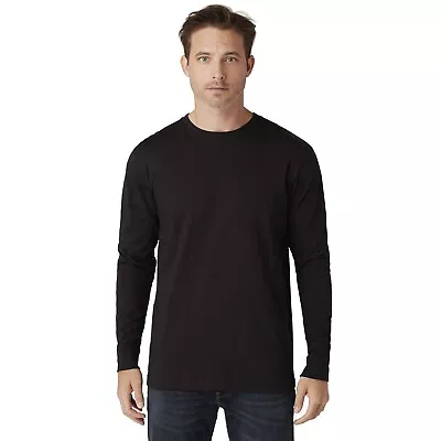 Buy River Road Mens Long Sleeve T-Shirt Ribbed Cuffs Classic Crewneck Cotton Tee TOP • 7.99£