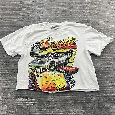 Buy Corvette Shirt Size L Womens Crop Top Classic Sting Ray Chevy Chevrolet White • 12.30£