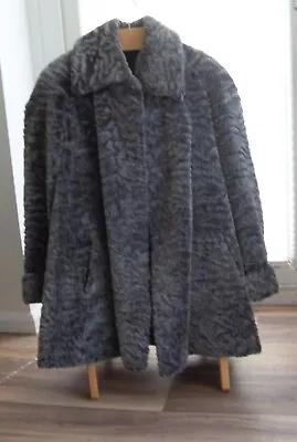 Buy Creation Aniral Paris Grey Faux Fur Swing Jacket, Vintage, Size 40 • 34.99£