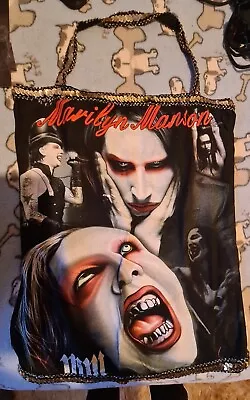 Buy Hand Made Unique One Of A Kind Marilyn Manson Band Vest Rare Print Tee Size S • 50£