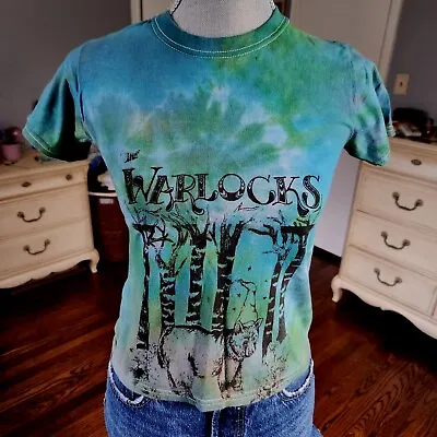 Buy The Warlocks Grateful Dead T-Shirt Blues & Greens Tie-Dye Women's XS Kids Medium • 20.79£