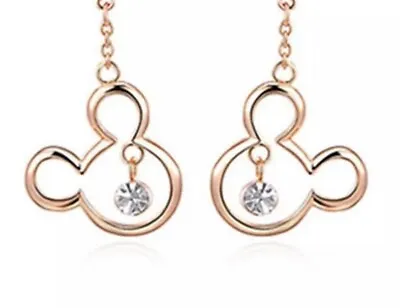 Buy Rose Gold Disney Earrings - Mickey Mouse Drop Jewellery & Gift Bag - Brand New • 9.99£